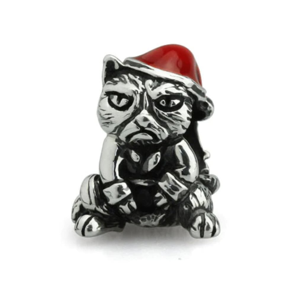 OHM Beads - "Ho! Ho! No." - Grumpy Cat in Santa Hat  -December Bead of the Month